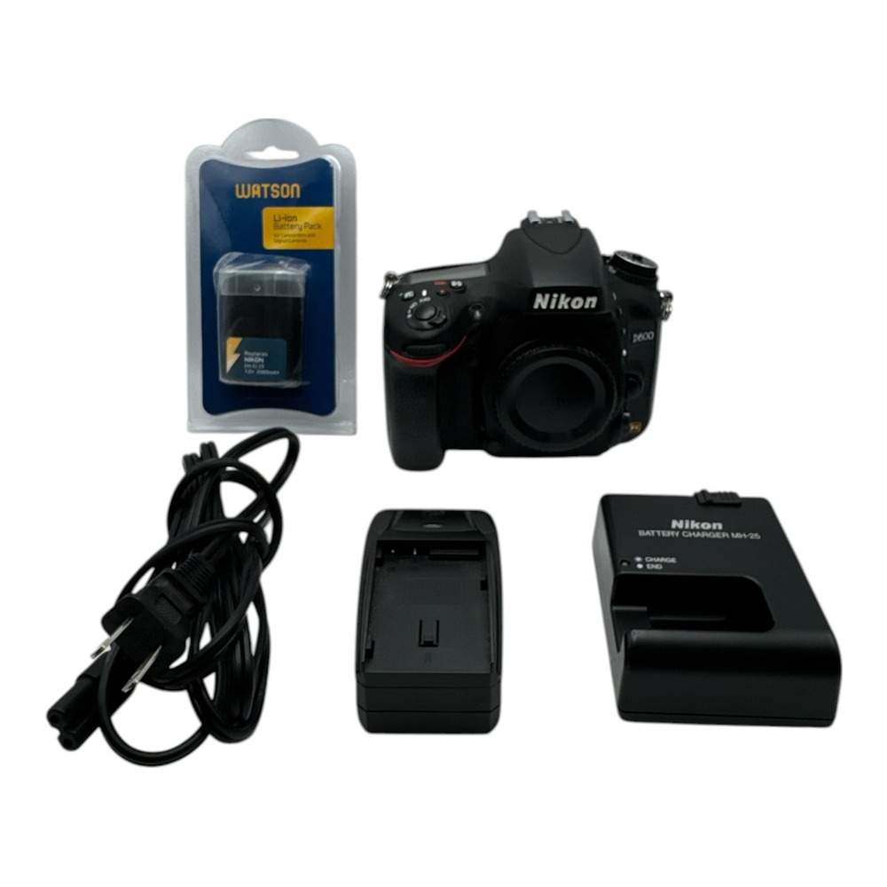Nikon D600 24.3 MP Digital SLR Camera Body + Bag, Battery, 2 Battery Chargers